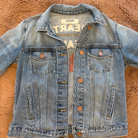 Lucky Brand Heart "💔" Breaker Legend Distressed Jean Jacket - XS - Picture 2 of 8